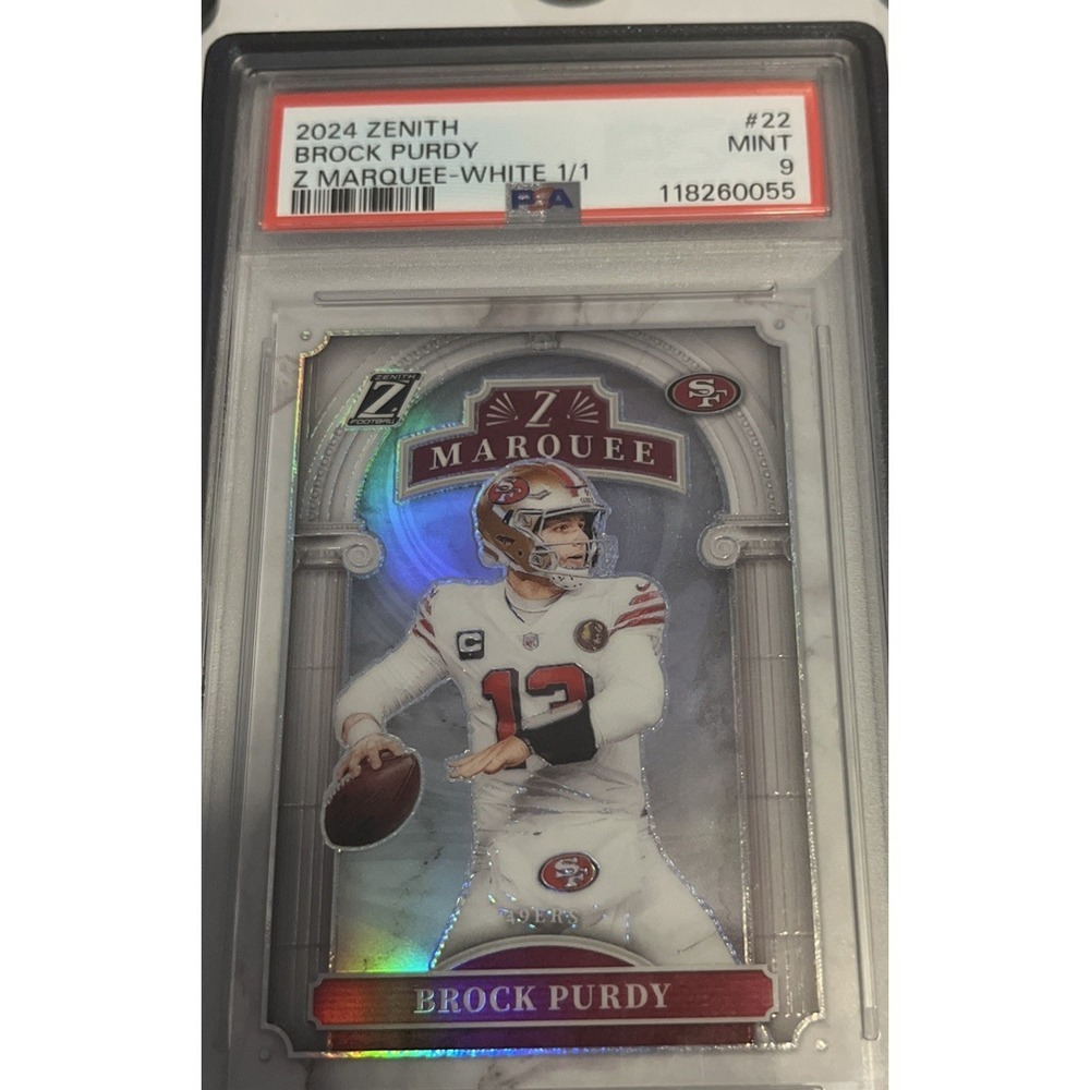 2024‎ Panini Zenith- Brock Purdy - Z MARQUEE WHITE 1/1 One Of One - 49ers PSA 9